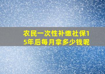 农民一次性补缴社保15年后每月拿多少钱呢