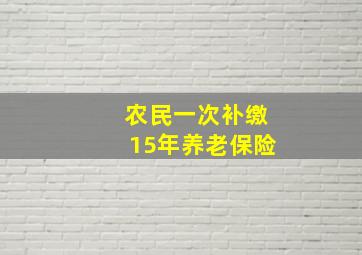 农民一次补缴15年养老保险