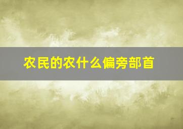 农民的农什么偏旁部首