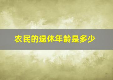 农民的退休年龄是多少