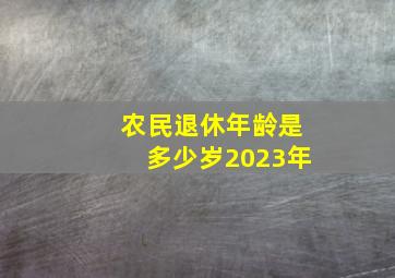 农民退休年龄是多少岁2023年