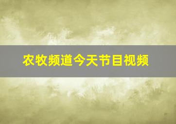 农牧频道今天节目视频