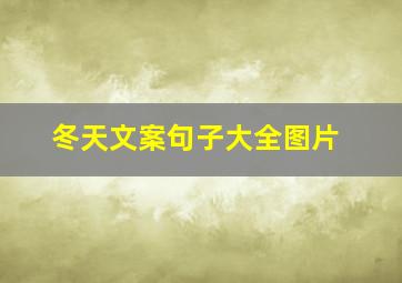 冬天文案句子大全图片