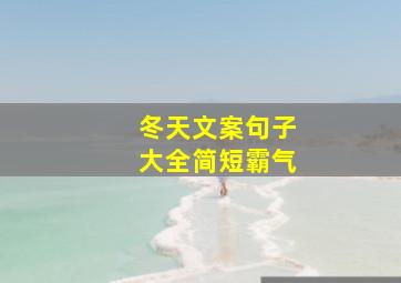 冬天文案句子大全简短霸气