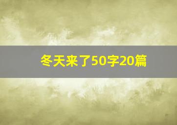 冬天来了50字20篇