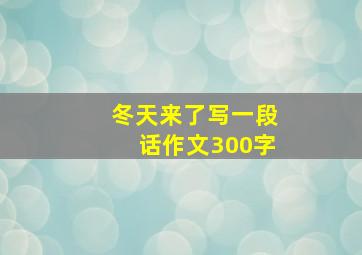 冬天来了写一段话作文300字