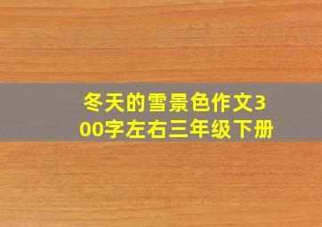 冬天的雪景色作文300字左右三年级下册