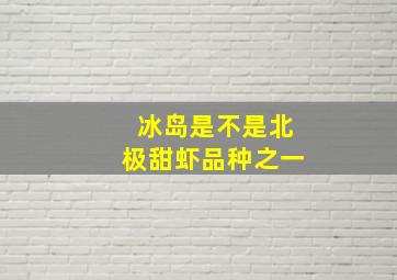 冰岛是不是北极甜虾品种之一