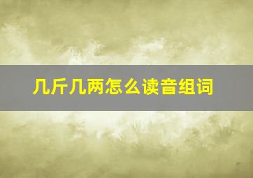 几斤几两怎么读音组词