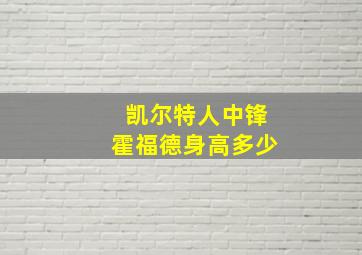 凯尔特人中锋霍福德身高多少