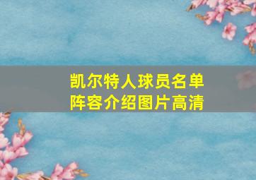 凯尔特人球员名单阵容介绍图片高清