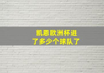 凯恩欧洲杯进了多少个球队了