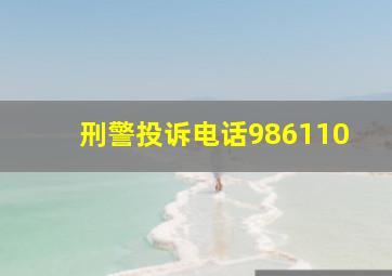 刑警投诉电话986110