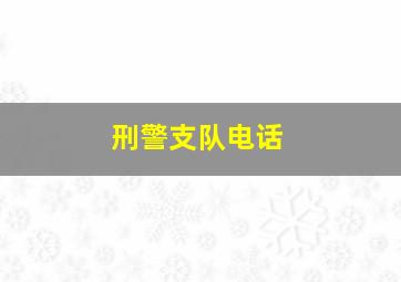 刑警支队电话