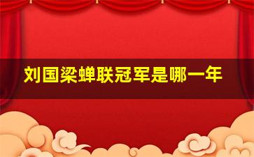 刘国梁蝉联冠军是哪一年