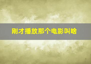 刚才播放那个电影叫啥