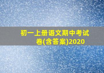 初一上册语文期中考试卷(含答案)2020