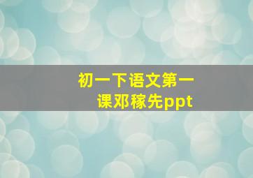 初一下语文第一课邓稼先ppt