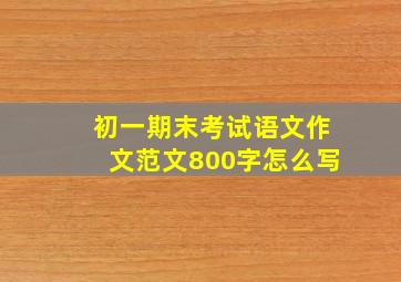 初一期末考试语文作文范文800字怎么写