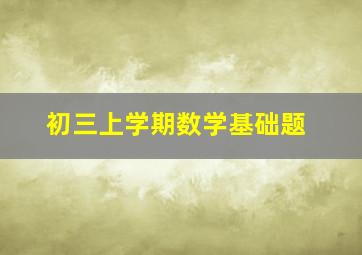 初三上学期数学基础题