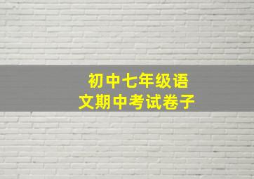 初中七年级语文期中考试卷子