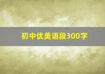 初中优美语段300字