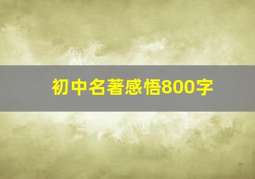 初中名著感悟800字