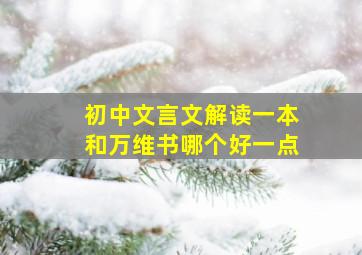 初中文言文解读一本和万维书哪个好一点