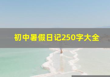 初中暑假日记250字大全