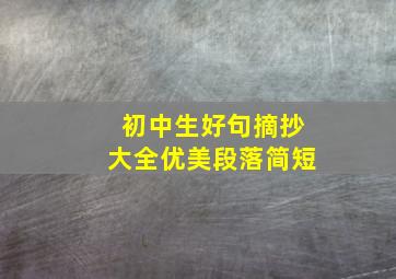 初中生好句摘抄大全优美段落简短