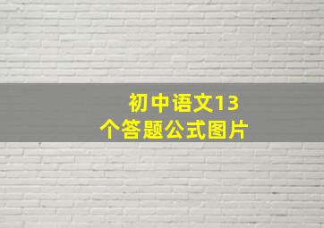 初中语文13个答题公式图片