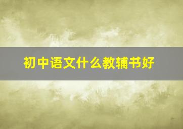 初中语文什么教辅书好