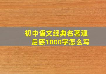 初中语文经典名著观后感1000字怎么写