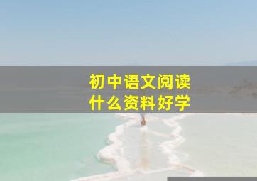 初中语文阅读什么资料好学