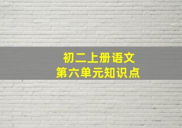 初二上册语文第六单元知识点