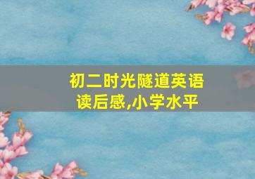 初二时光隧道英语读后感,小学水平