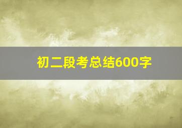 初二段考总结600字