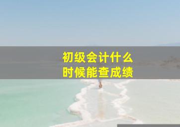 初级会计什么时候能查成绩