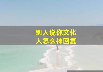 别人说你文化人怎么神回复