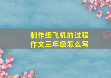 制作纸飞机的过程作文三年级怎么写