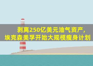 剥离250亿美元油气资产,埃克森美孚开始大规模瘦身计划