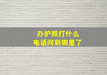 办护照打什么电话问到哪里了