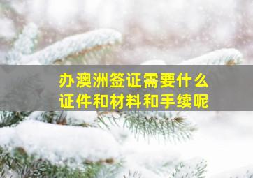 办澳洲签证需要什么证件和材料和手续呢