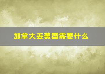 加拿大去美国需要什么