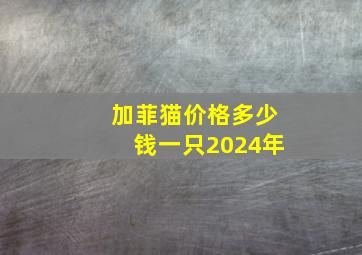 加菲猫价格多少钱一只2024年