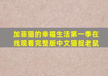 加菲猫的幸福生活第一季在线观看完整版中文猫捉老鼠