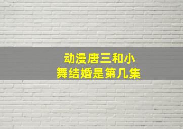 动漫唐三和小舞结婚是第几集