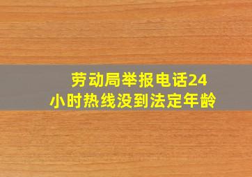 劳动局举报电话24小时热线没到法定年龄