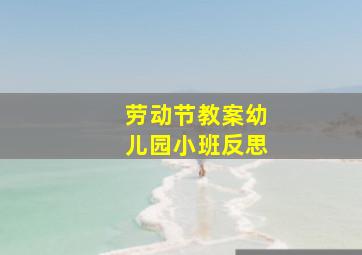 劳动节教案幼儿园小班反思