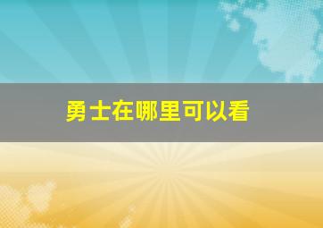 勇士在哪里可以看